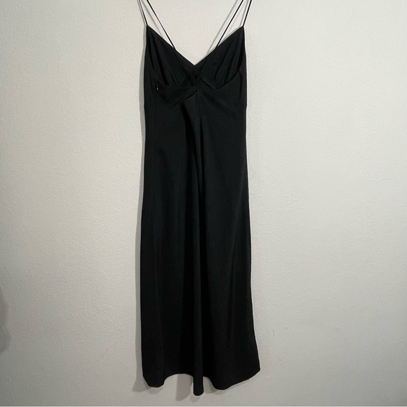 Madewell Layton Midi Slip Dress Size 10 in True Black NWT - Picture 12 of 14